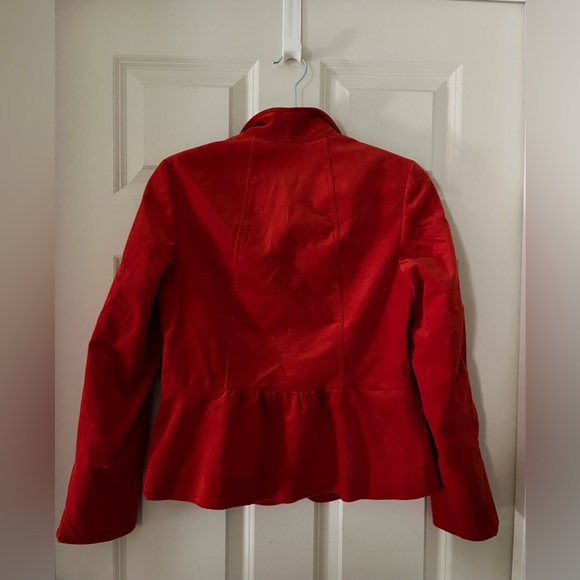 Women’s Talbots Blazer Burnt Orange Velvet Lined Jacket with Leather Buttons 6P - Picture 7 of 10